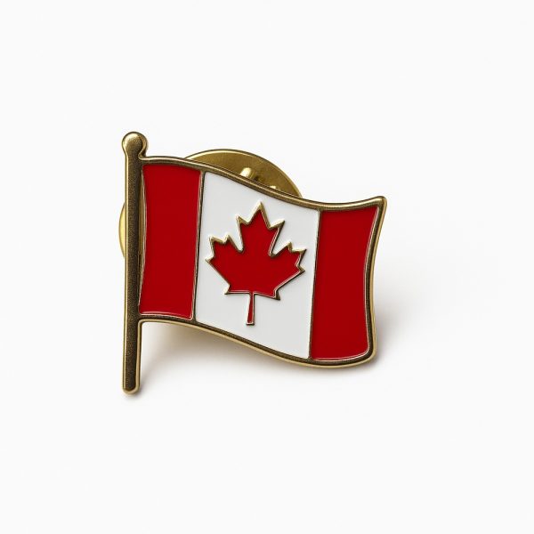 Canada Waving Flag Enamel Pin (5/8")