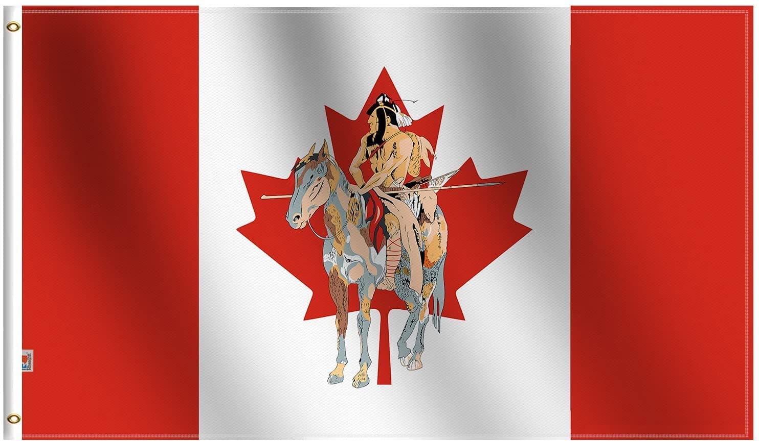 Canadian Indian with Horse Flag