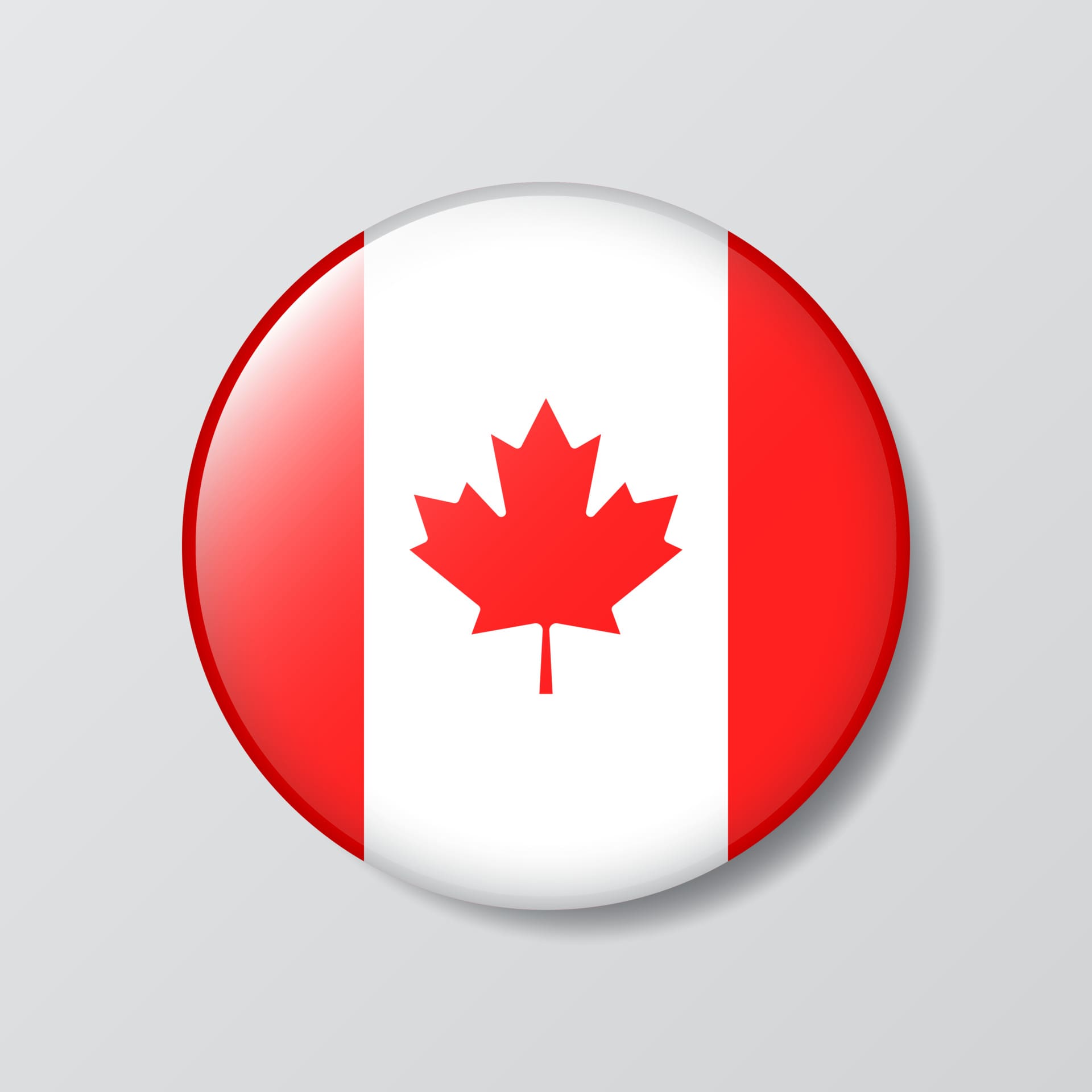 Canada Rounded Flag Button