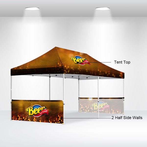 Custom Printed Tent Tops & 2 Half Side Walls | The Flag Shop