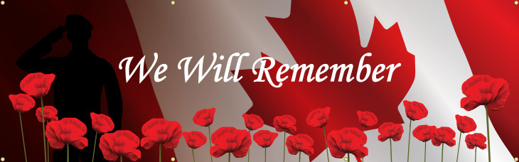 We Will Remember Banner - English