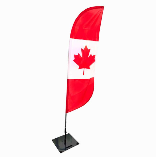 Canada Feather Flag Set with Pole and Steel Base - Banner Stands - Flagpoles & Hardware
