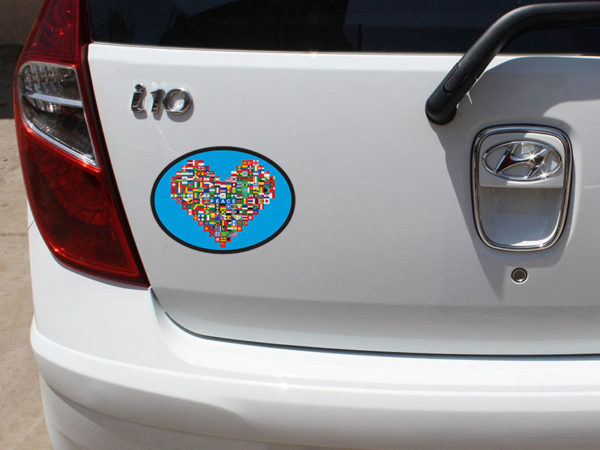 World Peace Flags Car Decal