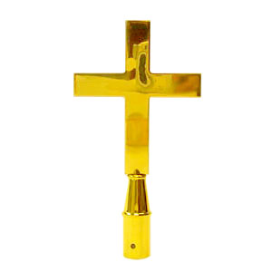 Latin (Church) Cross Finial - Brass Plated - 8" | Flag Finials