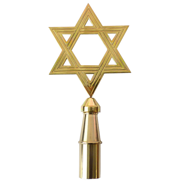 Star of David Indoor Flagpole Finial