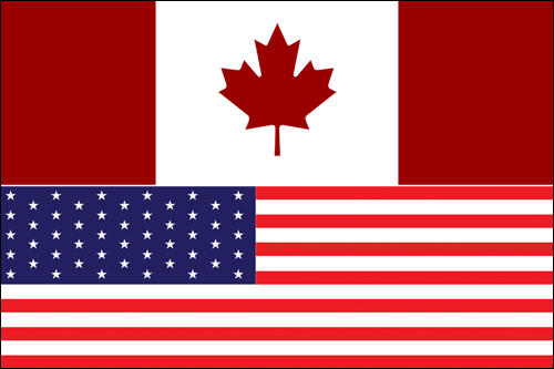 Canada & USA Combo Flags