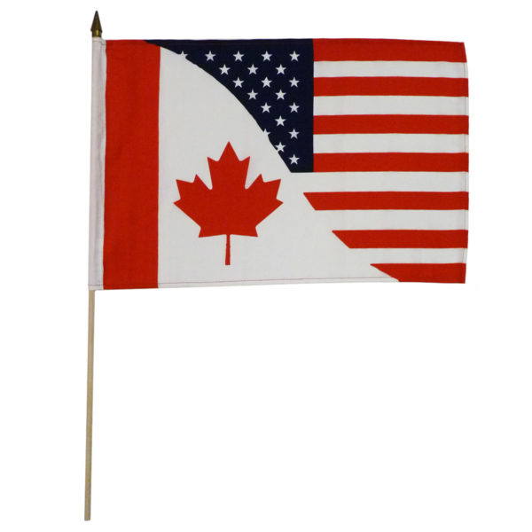 Canada & USA Combo Stick Flags