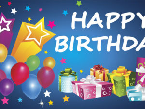 Birthday Flags Decoration-Blue