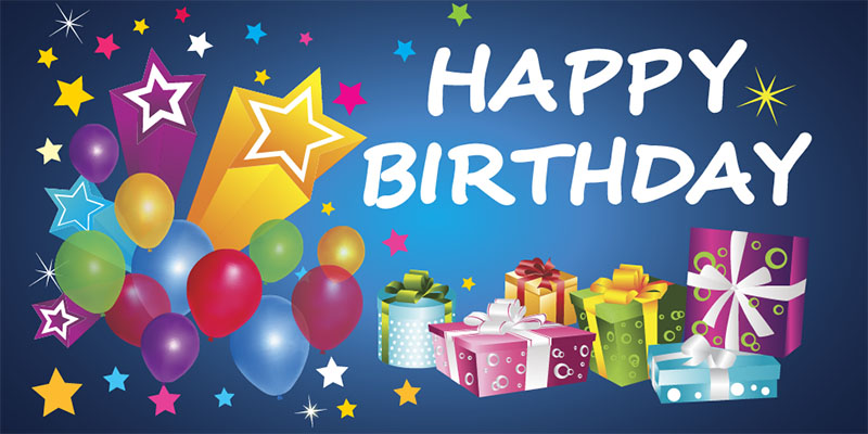 Birthday Flags Decoration-Blue