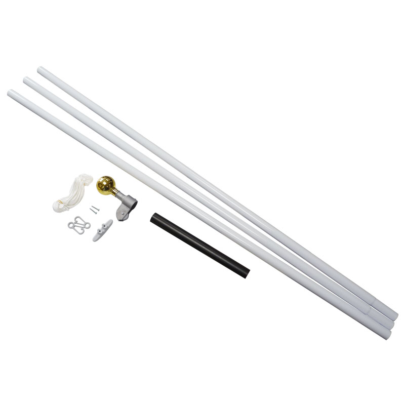 White Steel Outdoor Flag Pole