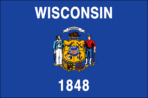 USA Wisconsin State Flag