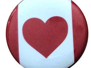 Heart Canada Button - Pinback Buttons - The Flag Shop