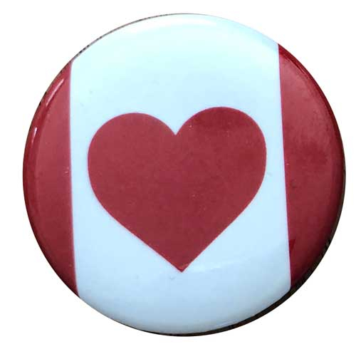 Heart Canada Button - Pinback Buttons - The Flag Shop