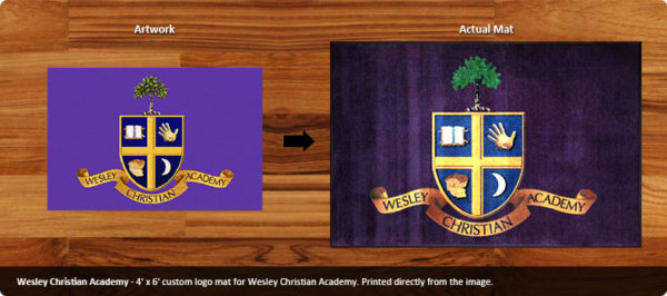 Custom Logo Mat for Wesley Christian Academy | The Flag Shop