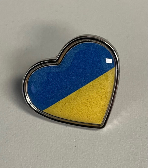 Ukraine Heart Pin Badge | The Flag Shop