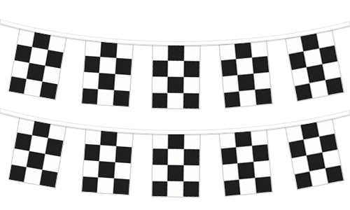 Black & White Checkered Flag String