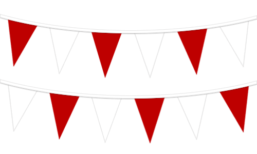 Red & White Pennants String