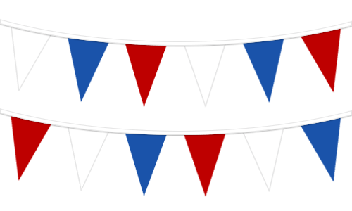 Red/White/Blue Plastic Pennant String