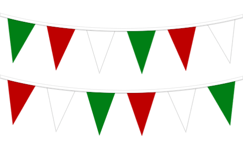 Red White Green Pennant String
