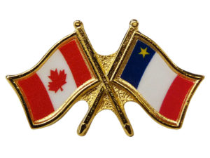 Canada-Acadia Crossed Pin | Crossed Flag Pin | Friendship Pin