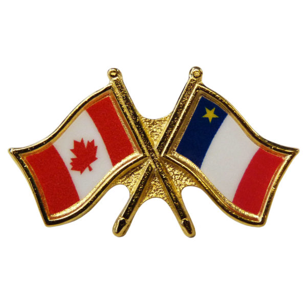 Canada-Acadia Crossed Pin | Crossed Flag Pin | Friendship Pin