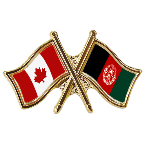 Canada Afghanistan Crossed Pin | Crossed Flag Pin | Friendship Pin