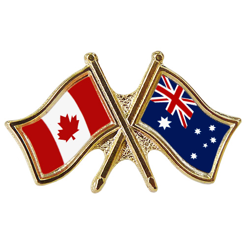 Canada Australia Crossed Friendship Pin
