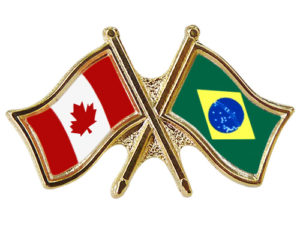 Canada Brazil Crossed Friendship Pin