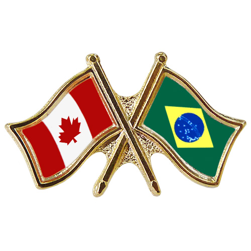 Canada Brazil Crossed Friendship Pin