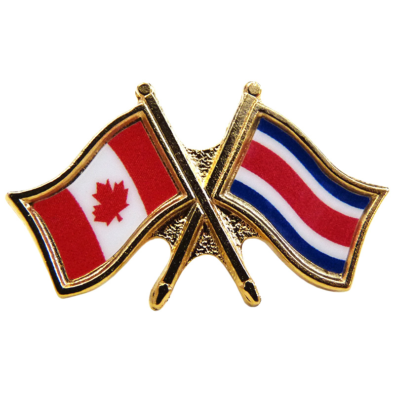 Canada Costa Rica Crossed Friendship Pin