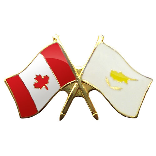 Canada Cyprus Crossed Friendship Pin