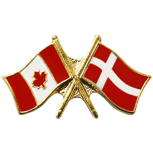 Canada Denmark Crossed Friendship Pin