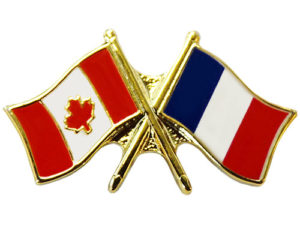 Canada France Crossed Friendship Pin