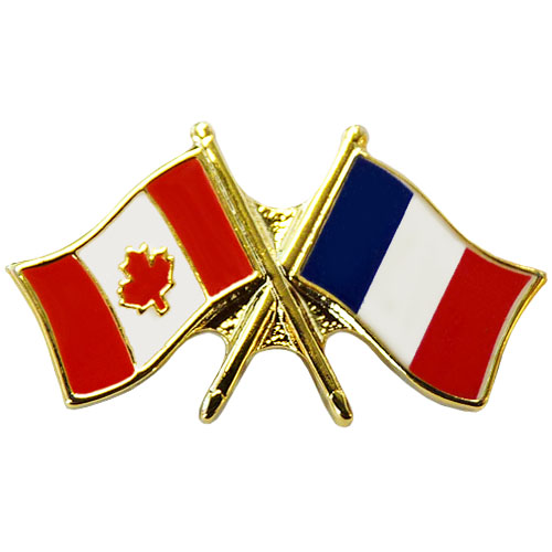 Canada France Crossed Friendship Pin
