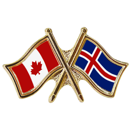 Canada Iceland Crossed Pin