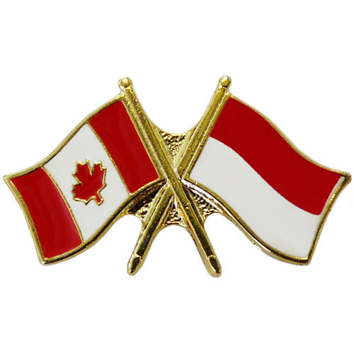 Canada Indonesia Crossed Friendship Pin