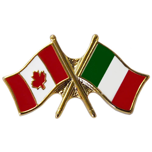Canada Italy Crossed Friendship Pin
