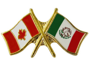 Canada Mexico Crossed Friendship Pin
