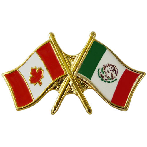 Canada Mexico Crossed Friendship Pin