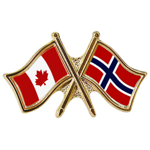 Canada Norway Crossed Friendship Pin | Crossed Flag Pin