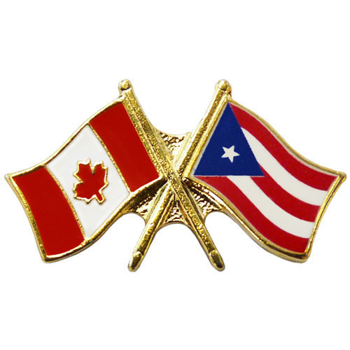 Canada Puerto Rico Crossed Pin | Crossed Flag Pin