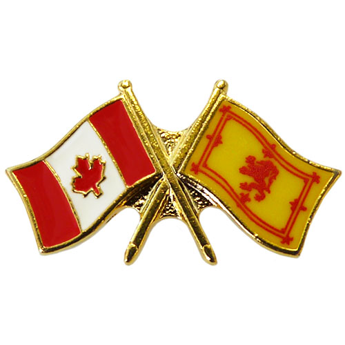 Canada Scottish Standard Crossed Friendship Pin | Crossed Flag Pin
