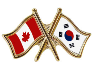 Canada South Korea Crossed Pin