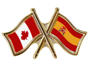 Canada Spain Crossed Pin | Crossed Flag Pin | Friendship Pin