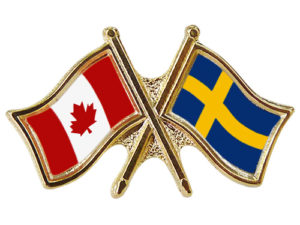 Canada Sweden Crossed Pin