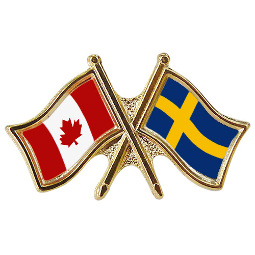 Canada Sweden Crossed Pin