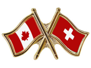 Crossed Flag Pins Canada-Switzerland Flags - The Flag Shop