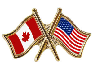 USA and Canada Flag Pin