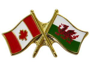 Canada Wales Crossed Pin | Crossed Flag Pin | Friendship Pin